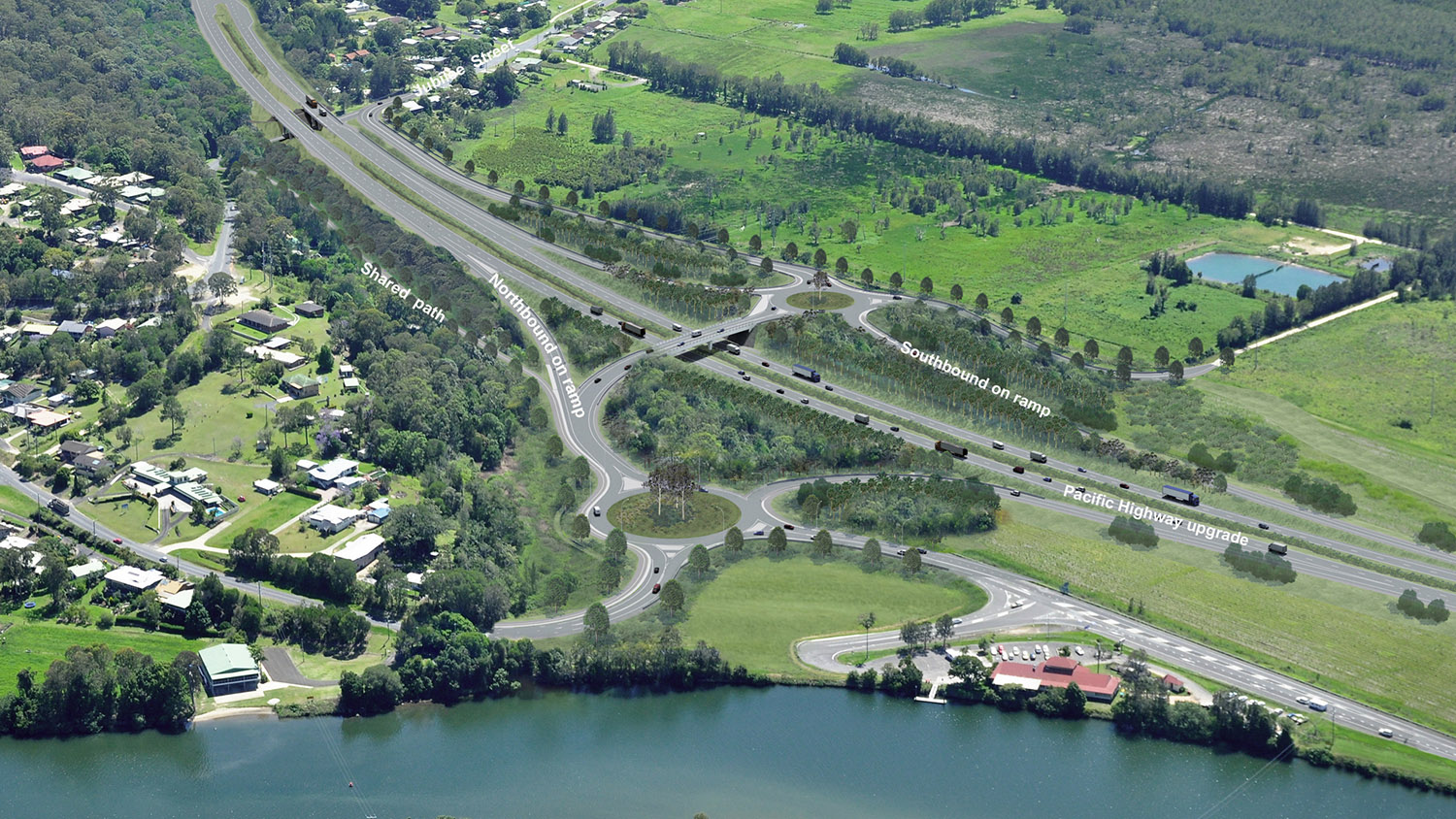 Woolgoolga to Ballina Pacific HWY upgrade, Maclean Interchange