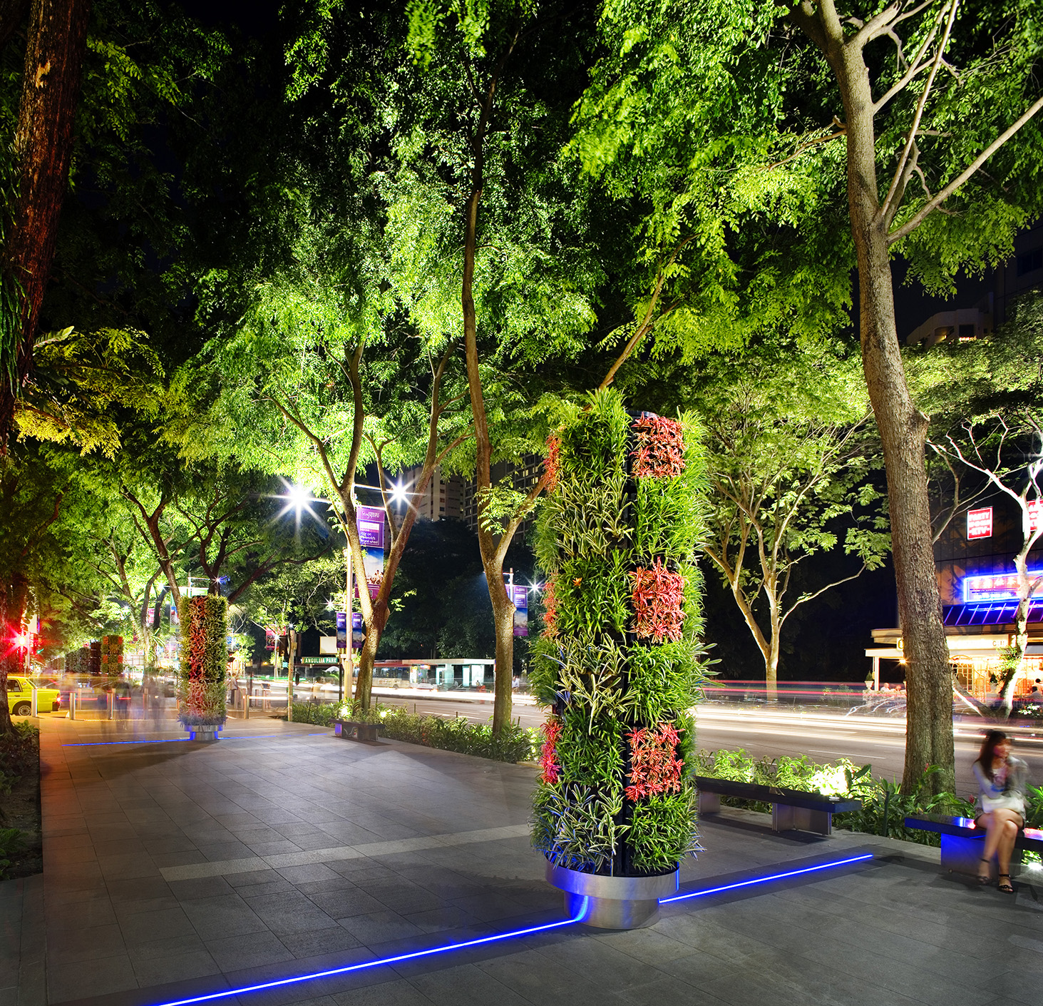 Public Domain, Orchard Road, streetscape, planting, trees, lighting