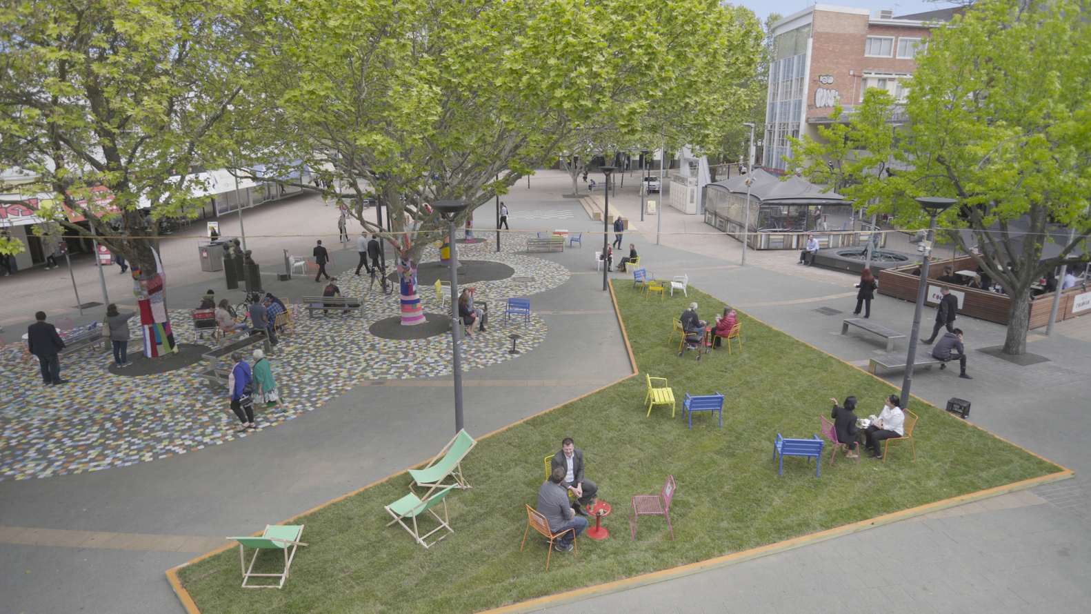 Community, Garema Place, town centre, pop-up park