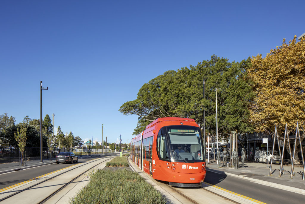 Transport, Newcastle Light Rail, tram, public domain, landscape