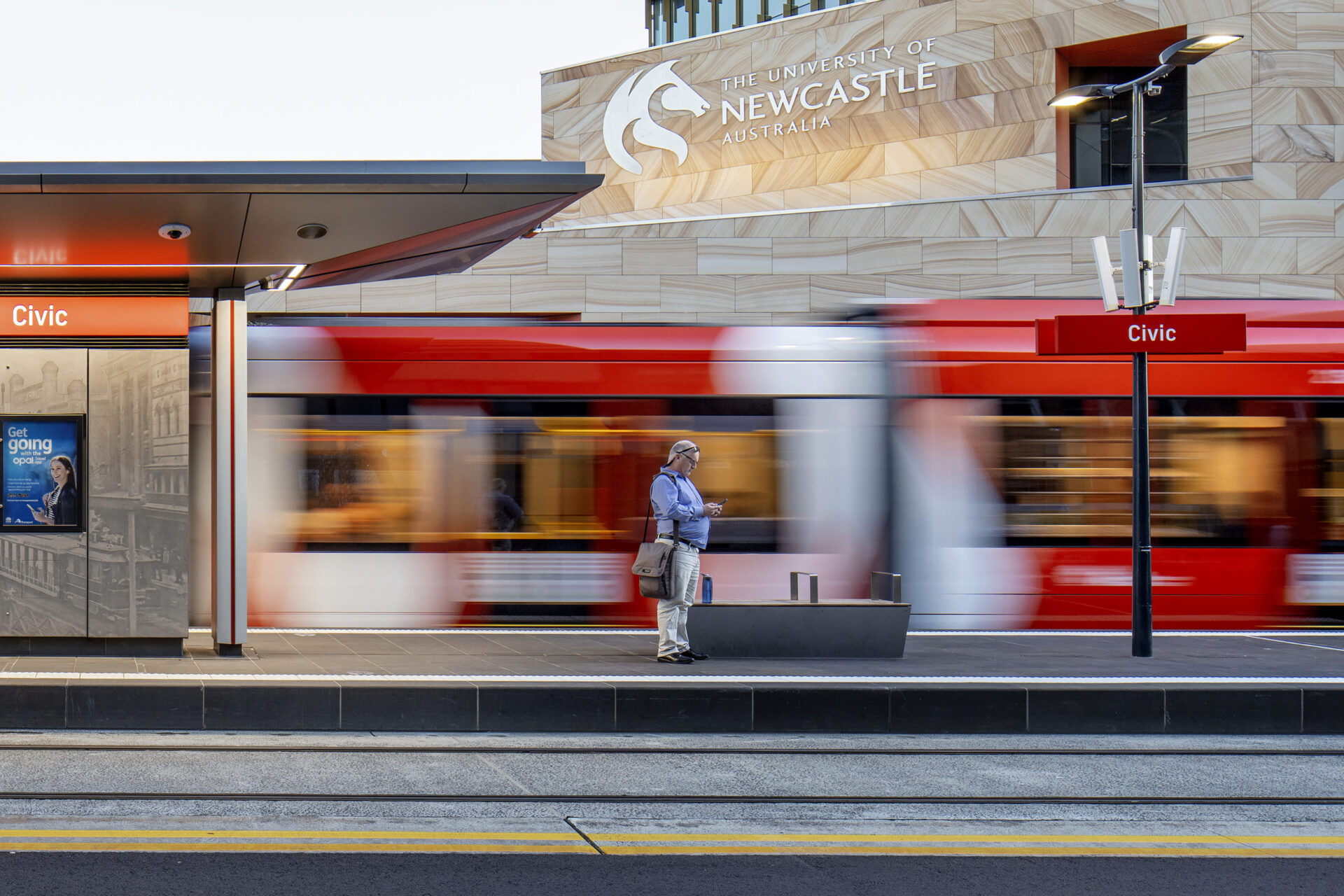 Transport, Newcastle Light Rail, tram stop, public domain