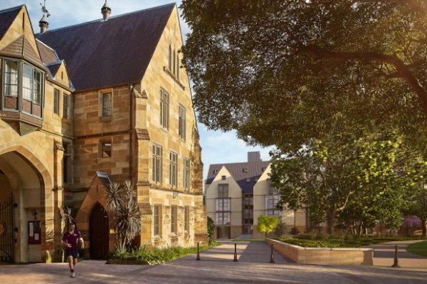 Education, Sydney University, St Pauls College, footpath, planting, trees